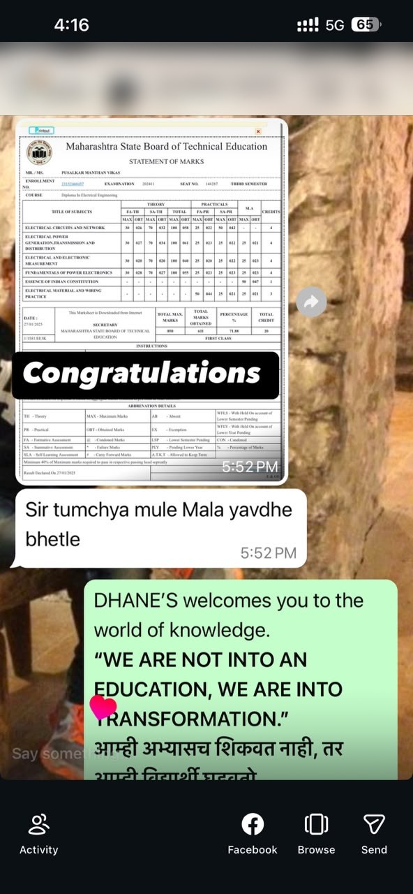 Student result 9